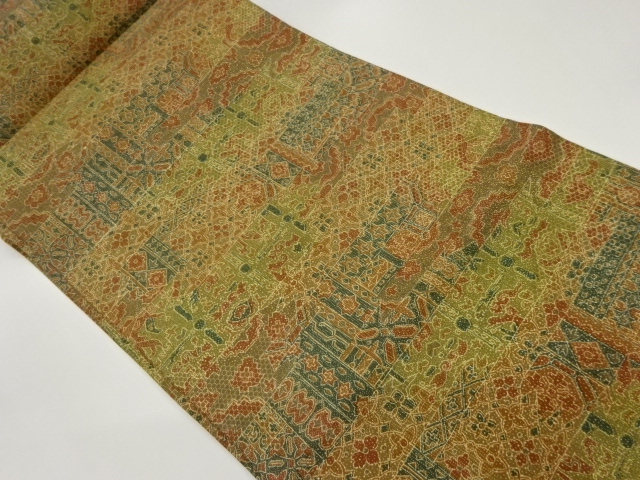 抽象模様開き名古屋帯（額縁仕立て）